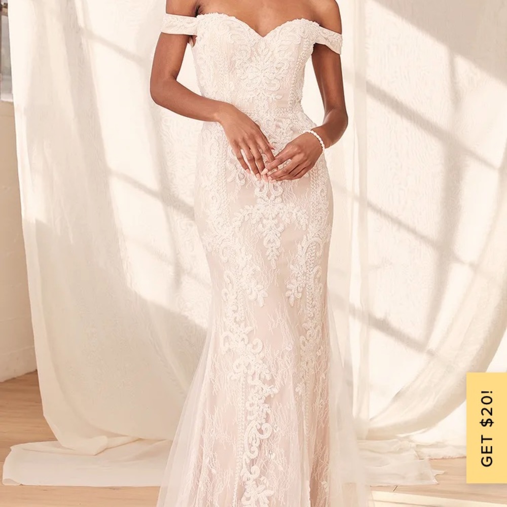 Off the shoulder wedding dress